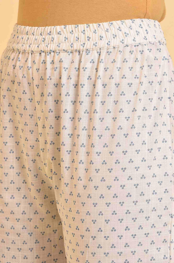 Ecru Floral Printed kurta & Pants Set