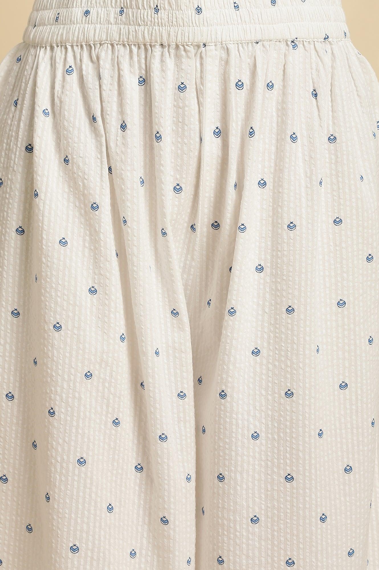 White Printed Summer kurta Co-Ord Set - wforwoman