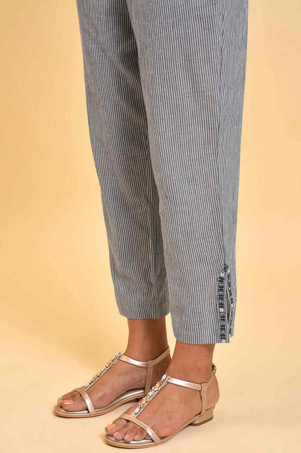 Blue Embroidered kurta & Pants Co-Ord Set