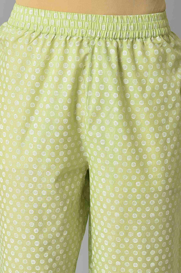 Pistachio Green Embroidered kurta And Pants Co-Ord Set