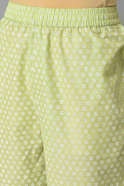 Pistachio Green Embroidered kurta And Pants Co-Ord Set - wforwoman