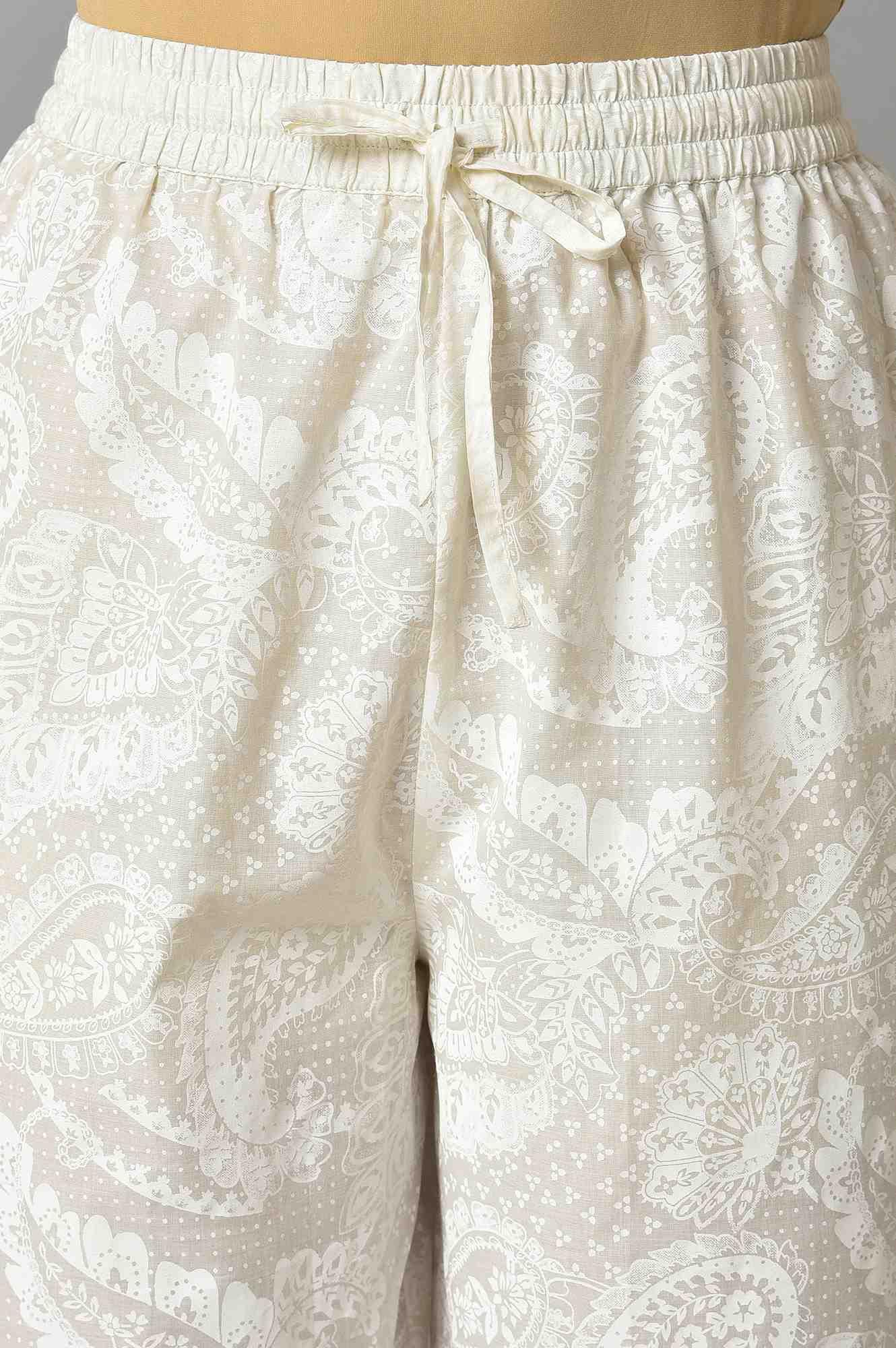 White Organza kurta And Pants Co-Ord Set - wforwoman