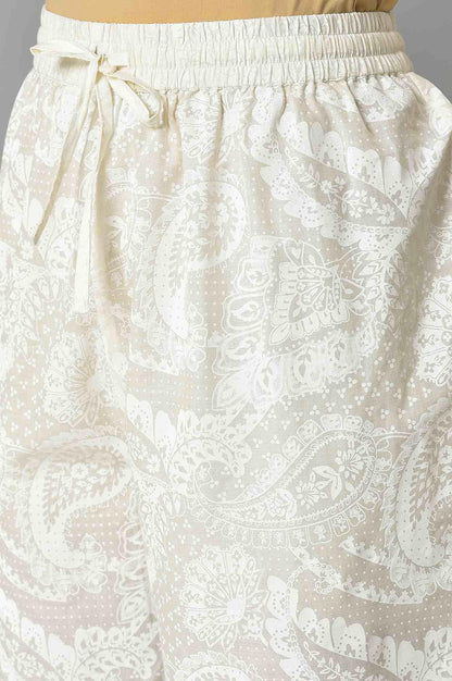 White Organza kurta And Pants Co-Ord Set - wforwoman