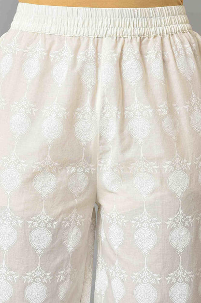 White Embroidered kurta And Pants Co-Ord Sets - wforwoman