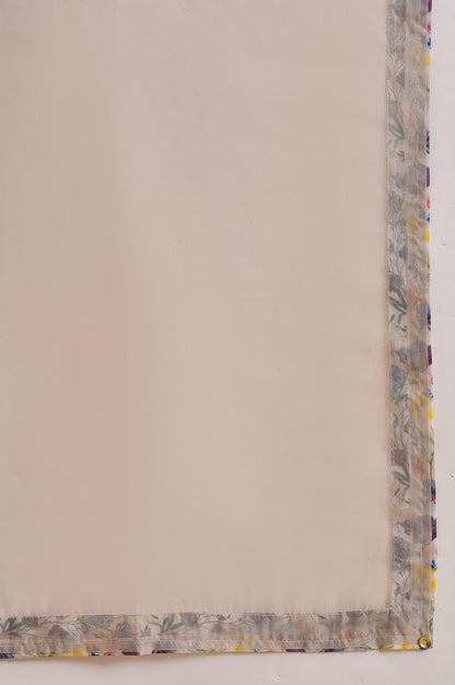 Ecru Floral Print Jacket kurta Set - wforwoman