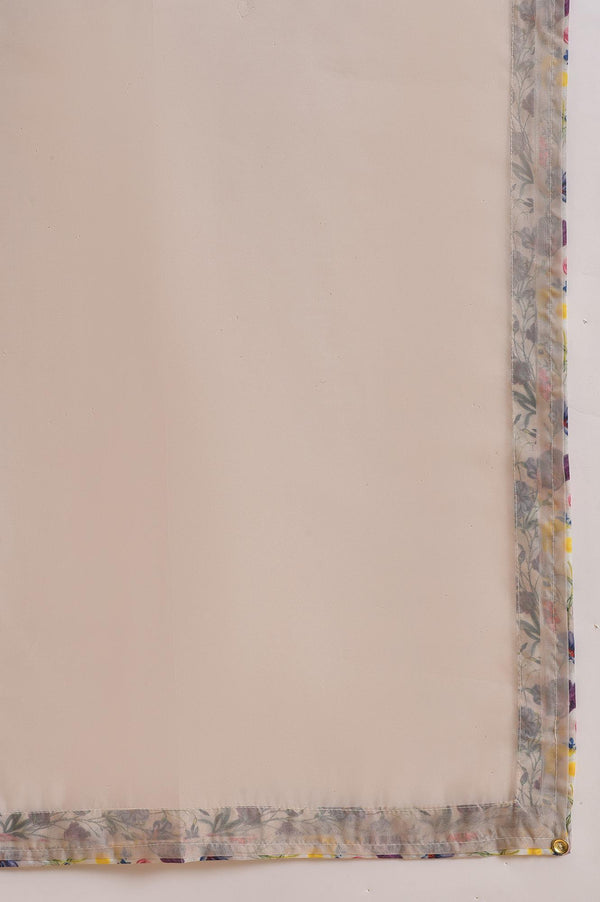 Ecru Floral Print Jacket kurta Set