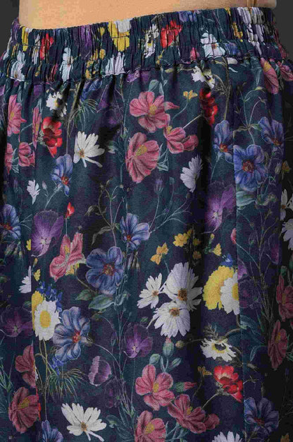 Dark Green Floral Print kurta With Straight Pants And Dupatta - wforwoman