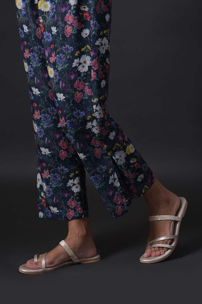 Dark Green Floral Print kurta With Straight Pants And Dupatta - wforwoman