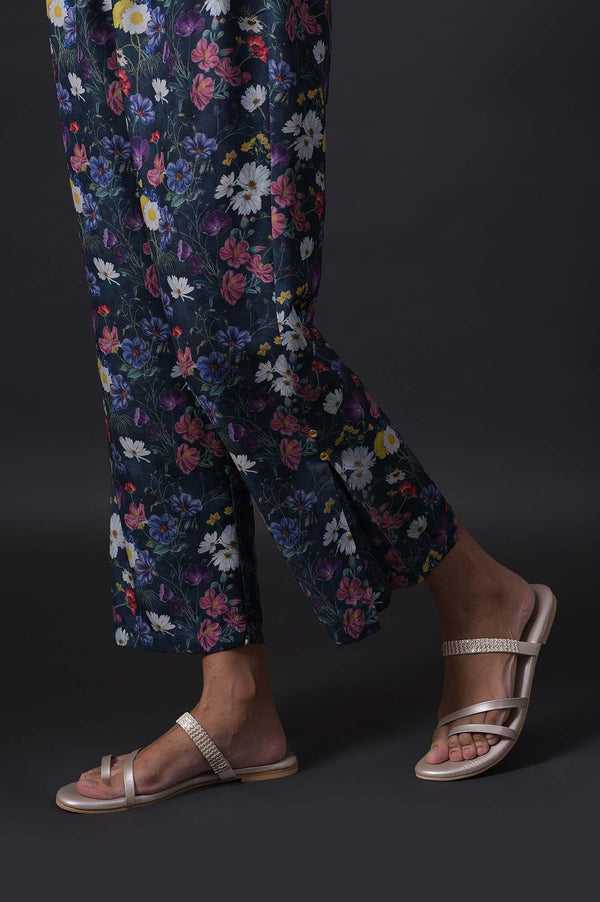 Dark Green Floral Print kurta With Straight Pants And Dupatta