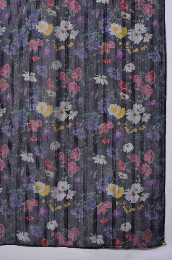 Dark Green Floral Print kurta With Straight Pants And Dupatta