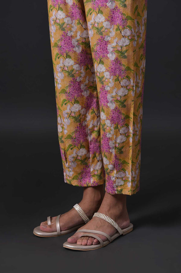 Yellow Floral Print kurta With Straight Pants And Dupatta