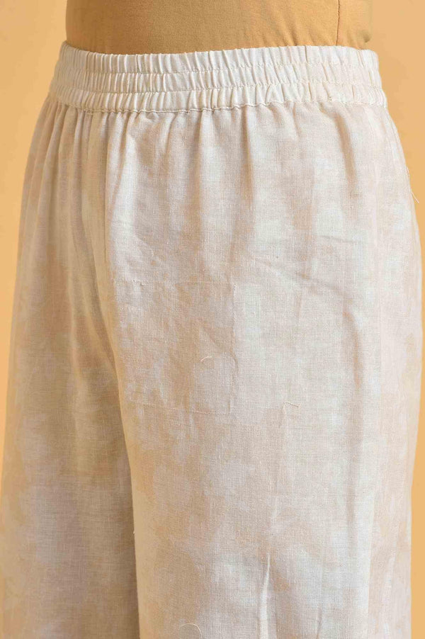 Ecru Floral Print Summer kurta Set