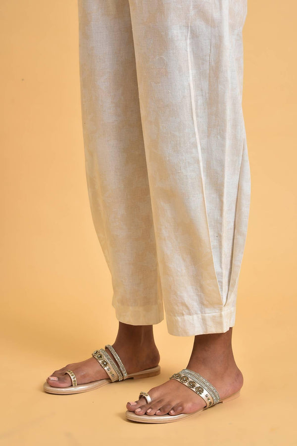 Ecru Floral Print Summer kurta Set