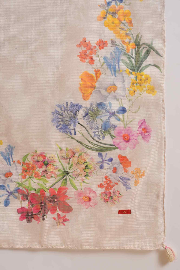 Ecru Floral Print Summer kurta Set