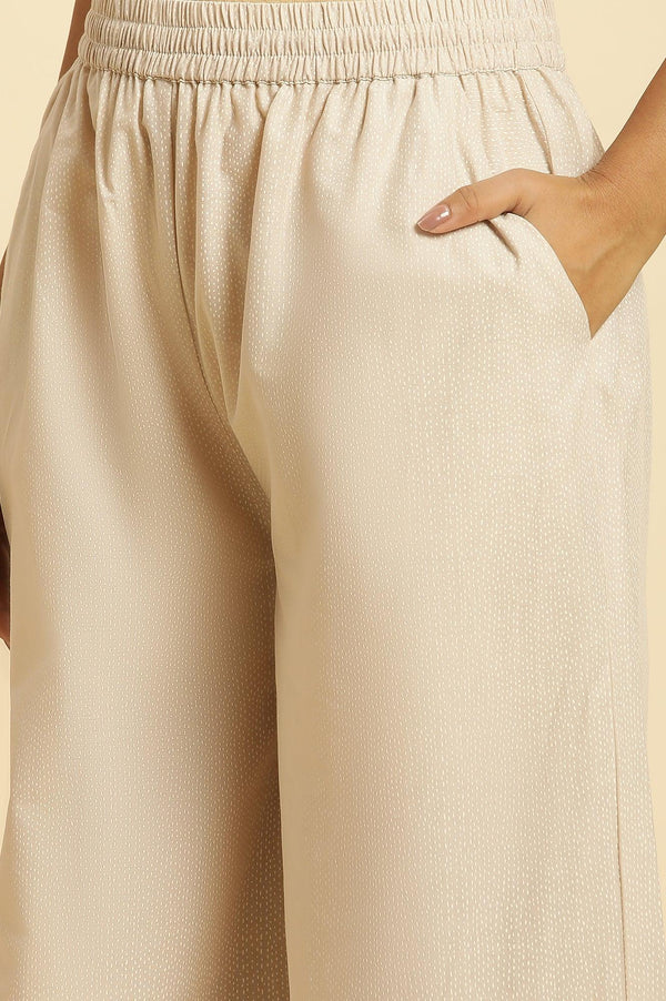 Beige Embroidered Kurta And Gathered Salwar Set