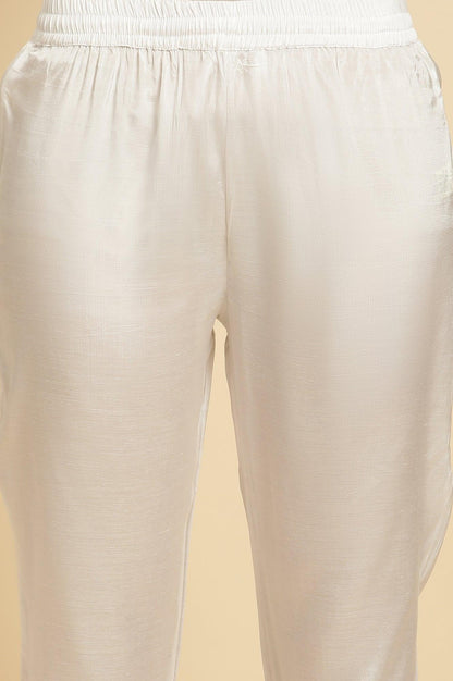 Grey Embellished Kurta And Pants Set - wforwoman