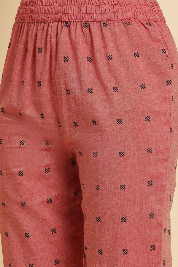 Red Printed Rayon Pleated Kurta And Pants Co-Ord Set