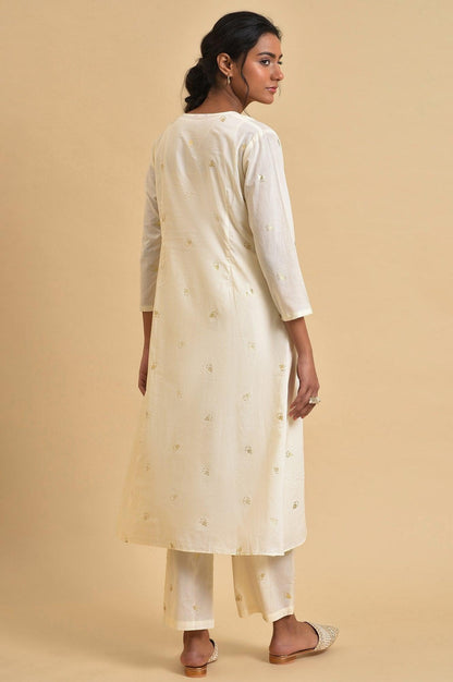 Ecru Anaar Print kurta Set With Inner - wforwoman