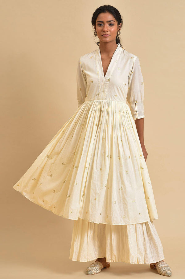 Ecru Mock Layered Dress