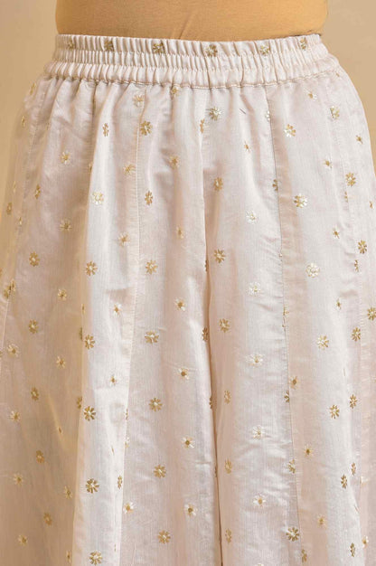 Ecru Floral Printed Festive kurta Set - wforwoman