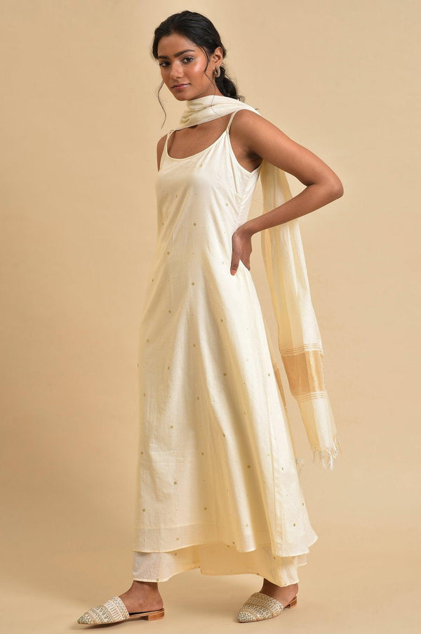 Ecru Slip kurta Set With Inner