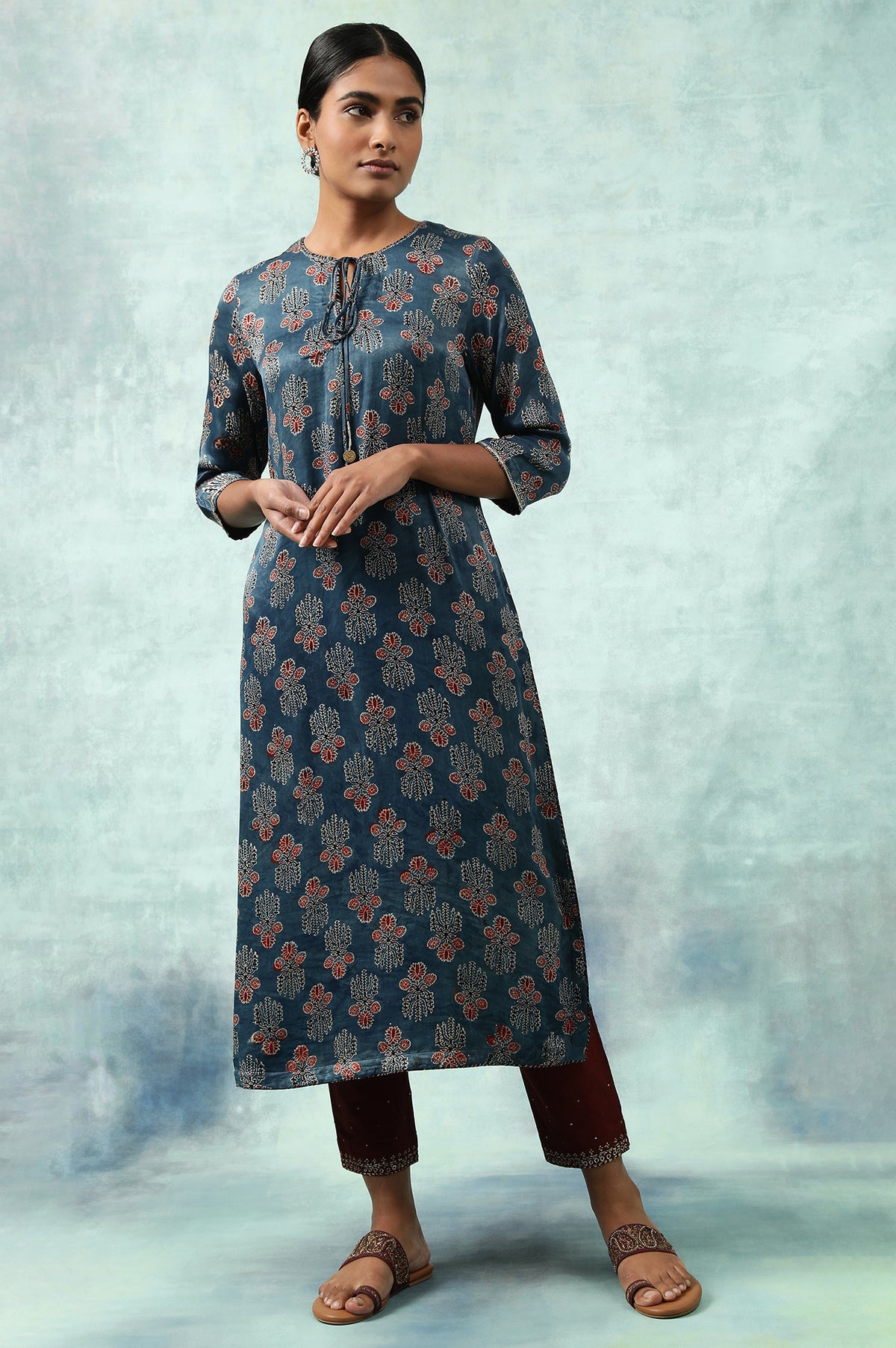 Indigo Ajrakh Print kurta - XS