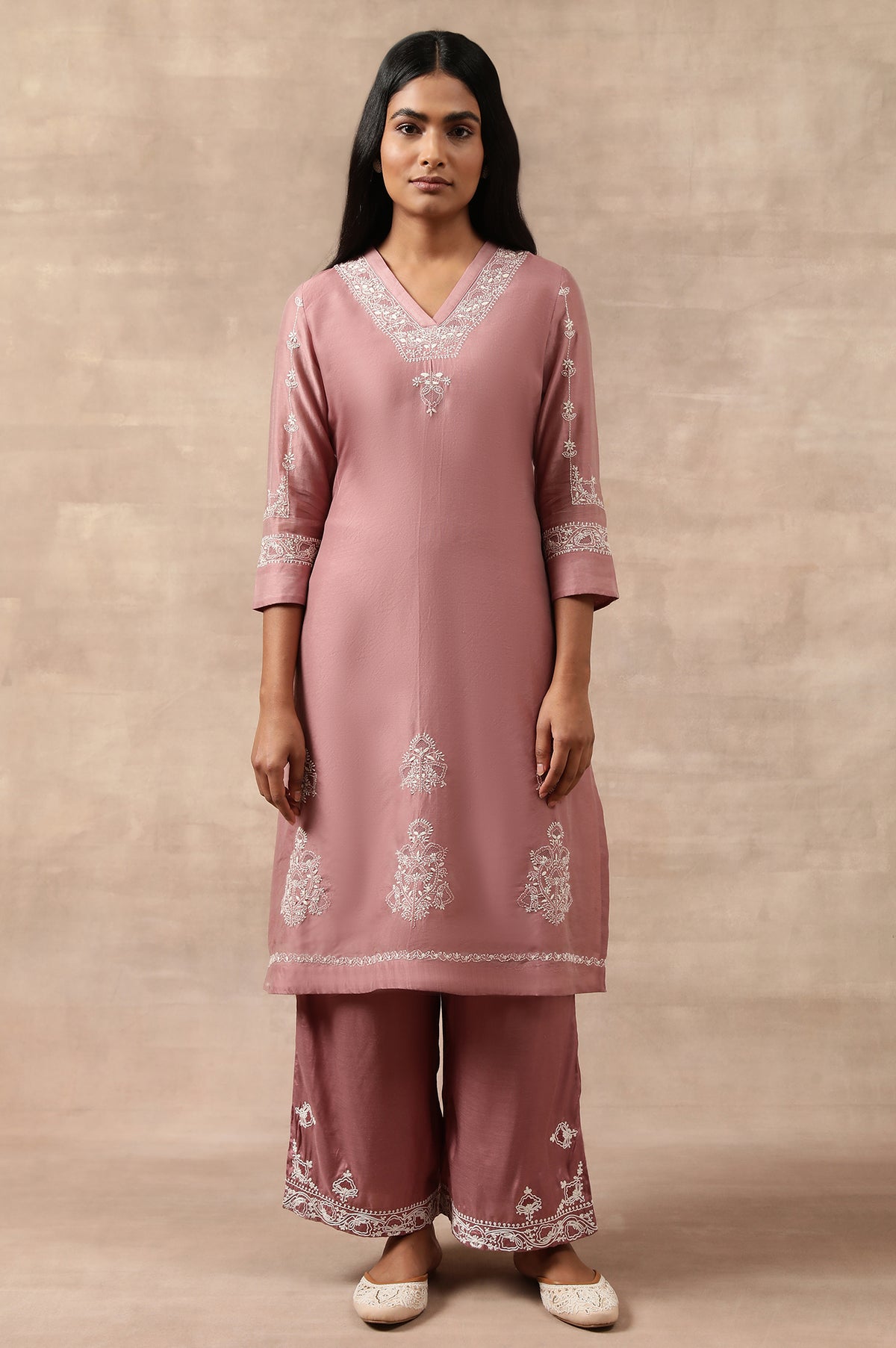 Elegant Cotton Silk Chikankari kurta - XS