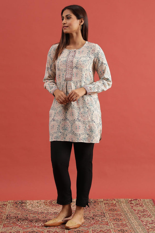 Ecru Hand Block Printed Top