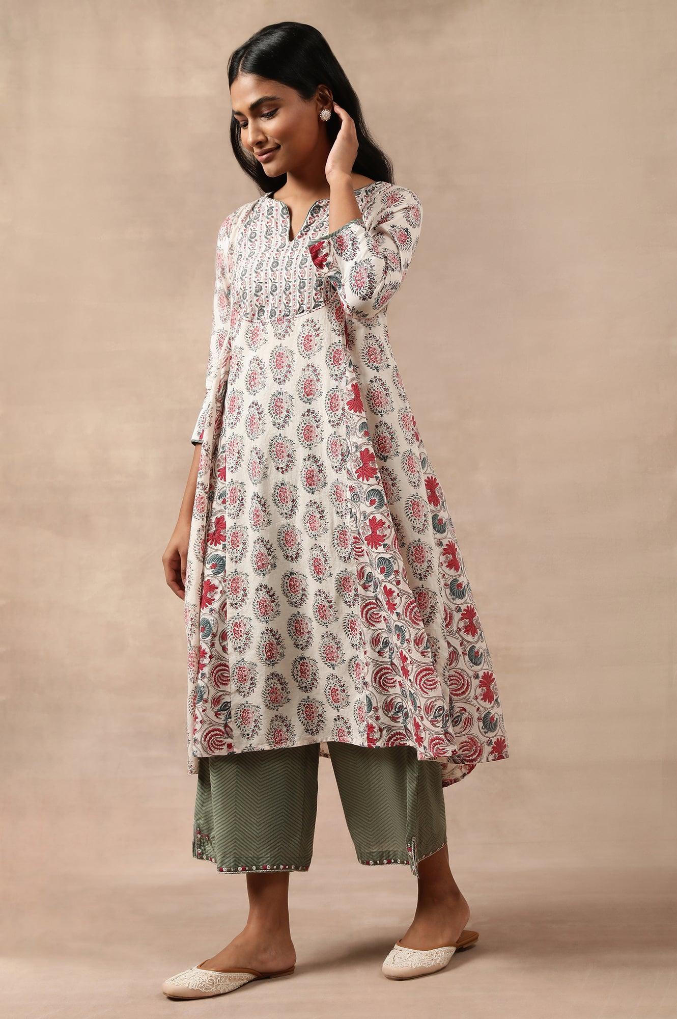 Olive Green Chevron Print Parallel Pants - wforwoman