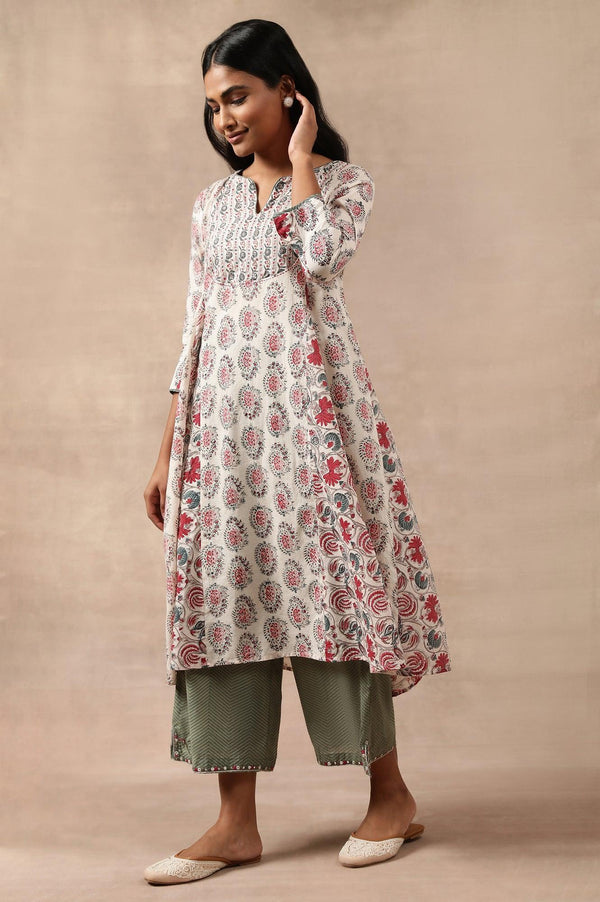 Olive Green Chevron Print Parallel Pants