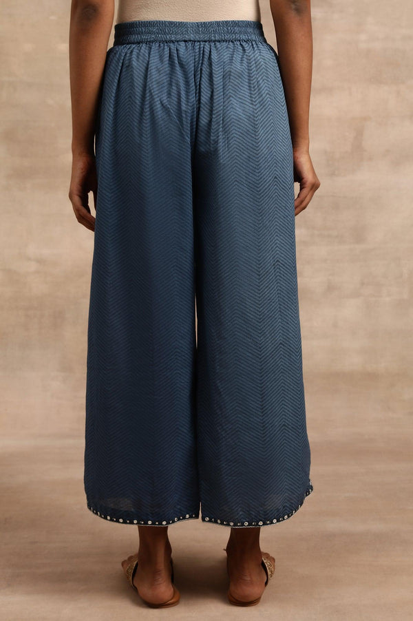 Indigo Chevaron Print Parallell Pants