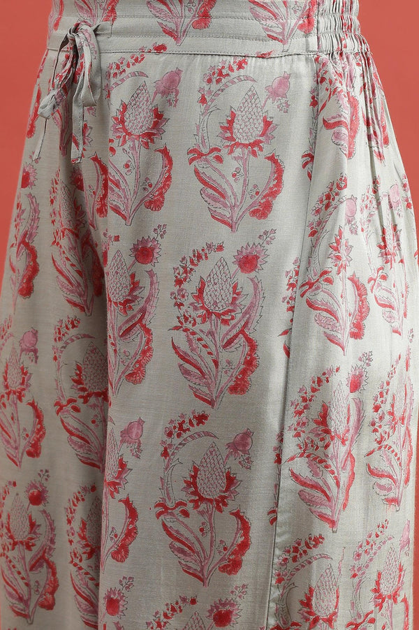 Smoke Green Printed Parallel Pants