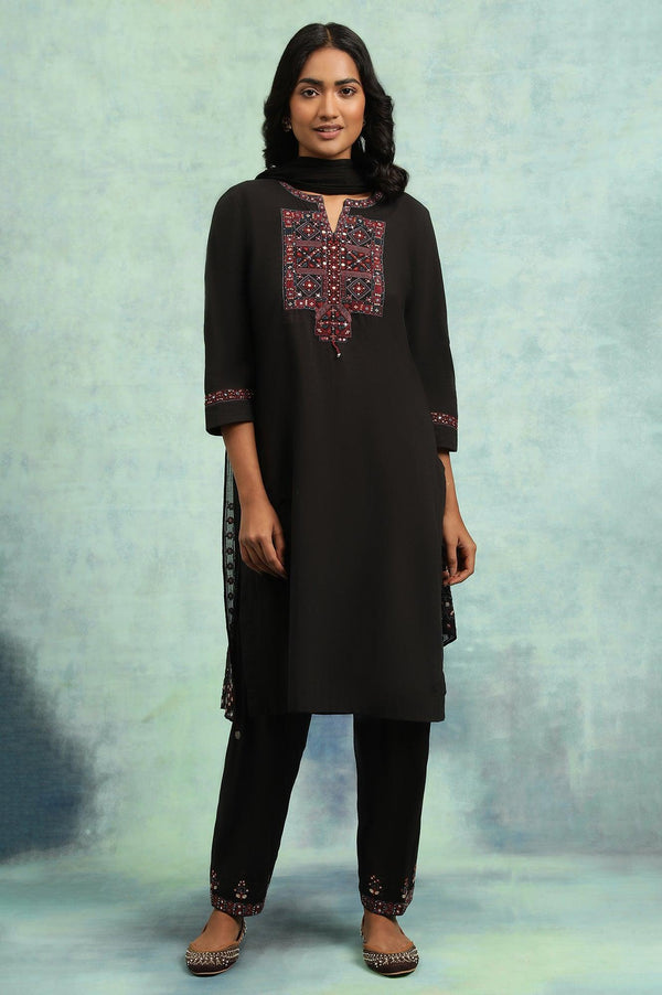 Cofee Brown Solid Salwar With Mirror Work Embroidery At Hem