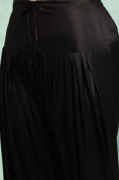 Cofee Brown Solid Salwar With Mirror Work Embroidery At Hem - wforwoman