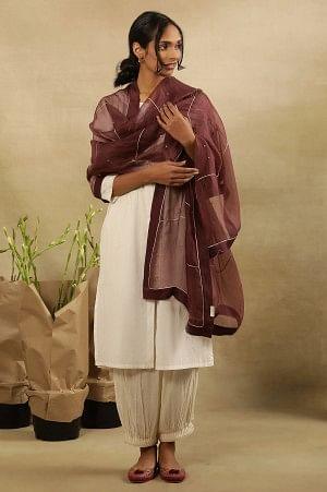 Wine Solid Silk Organza Drape