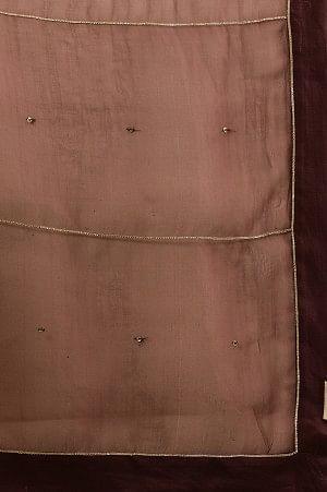 Wine Solid Silk Organza Drape - wforwoman