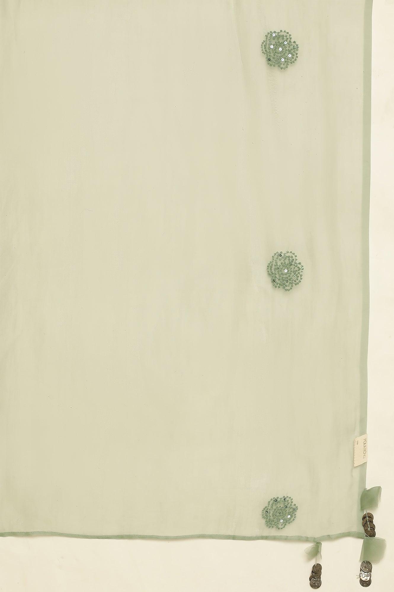 Blue Solid Silk Organza Drape - wforwoman