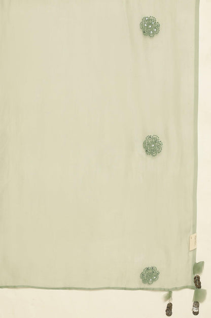 Blue Solid Silk Organza Drape - wforwoman