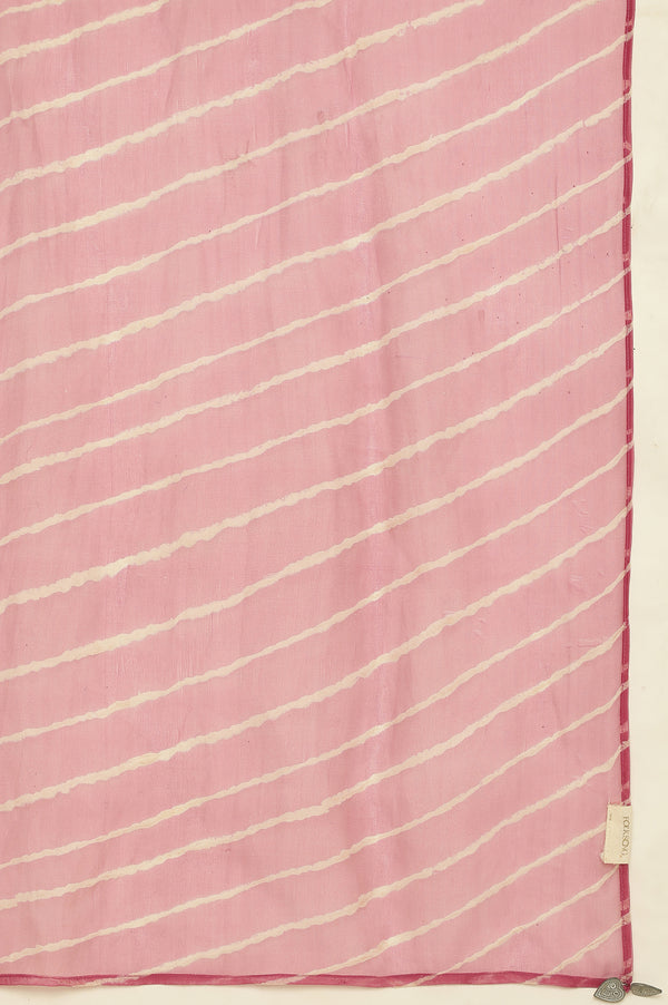Fuschia Shibori Silk Organza Dupatta