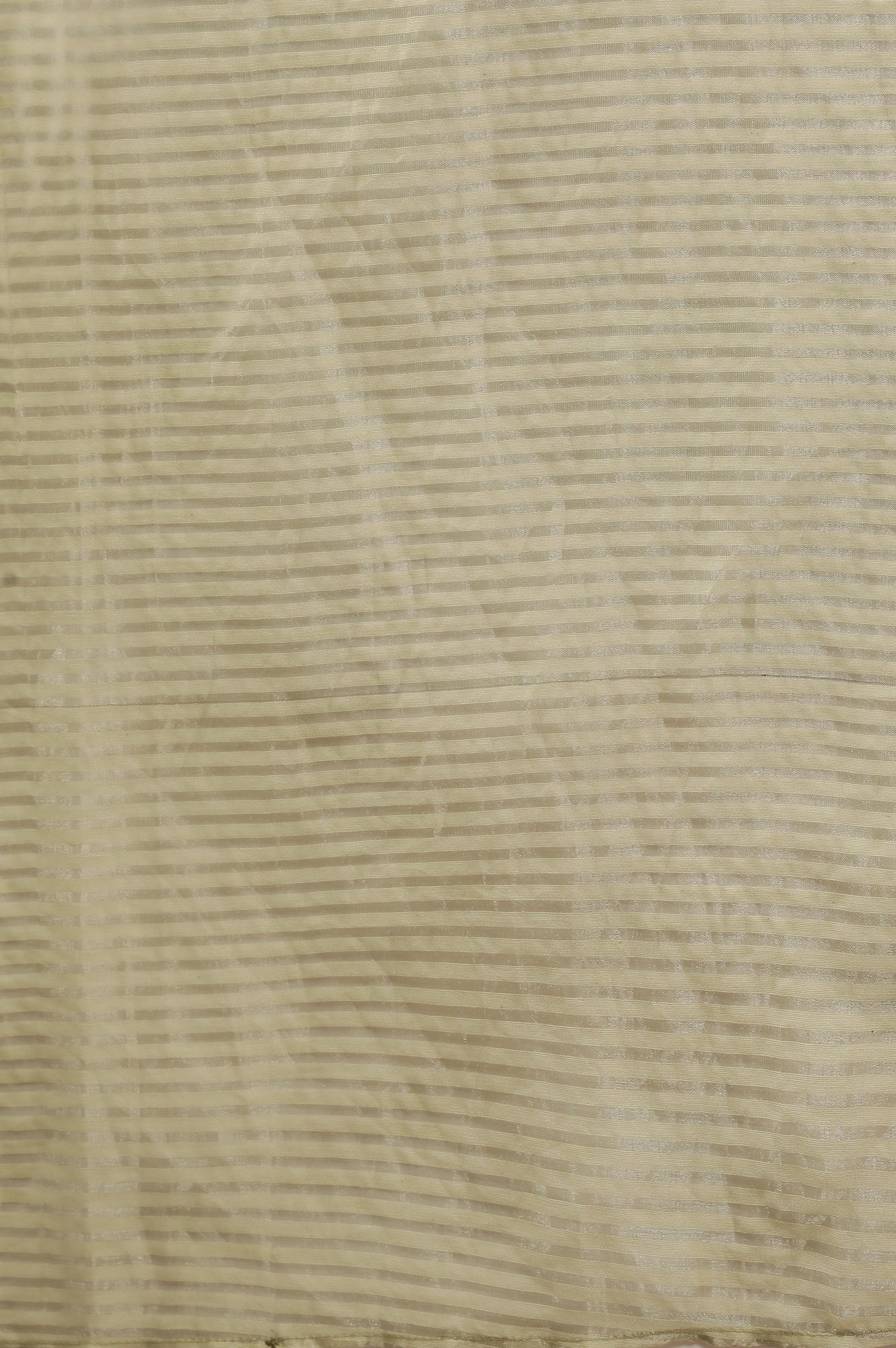 Green Striped Woven Gold Borders Silk Dupatta