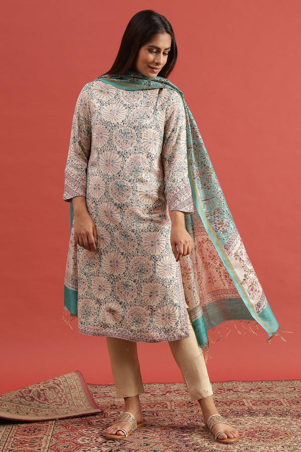 Jade Green Hand Block Print Dupatta