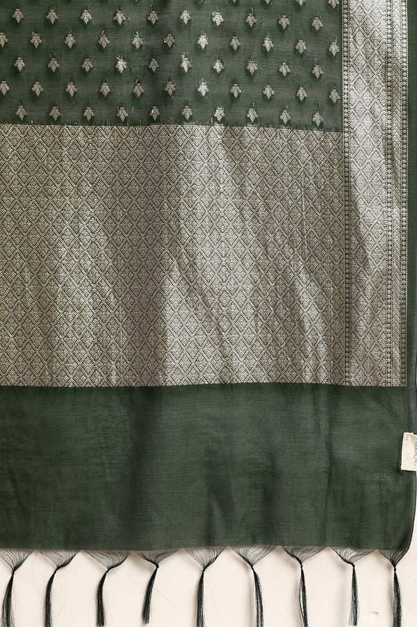 Green And Gold Jacquard Drape