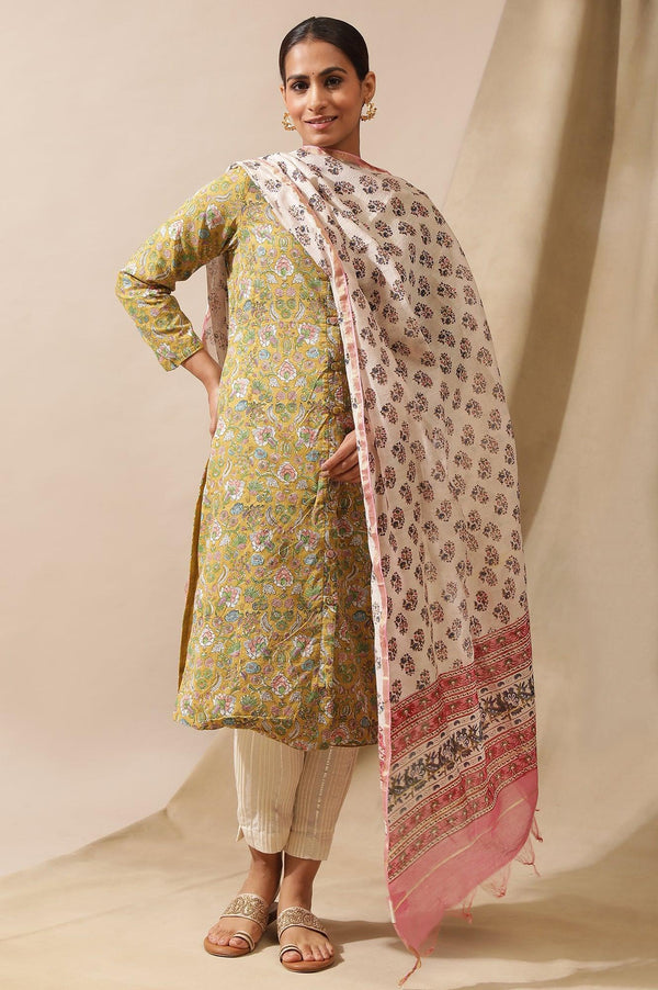 Pink Hand Block Print Drape