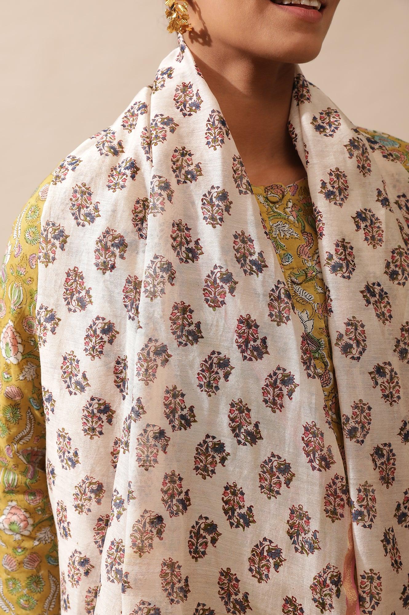 Pink Hand Block Print Drape - wforwoman