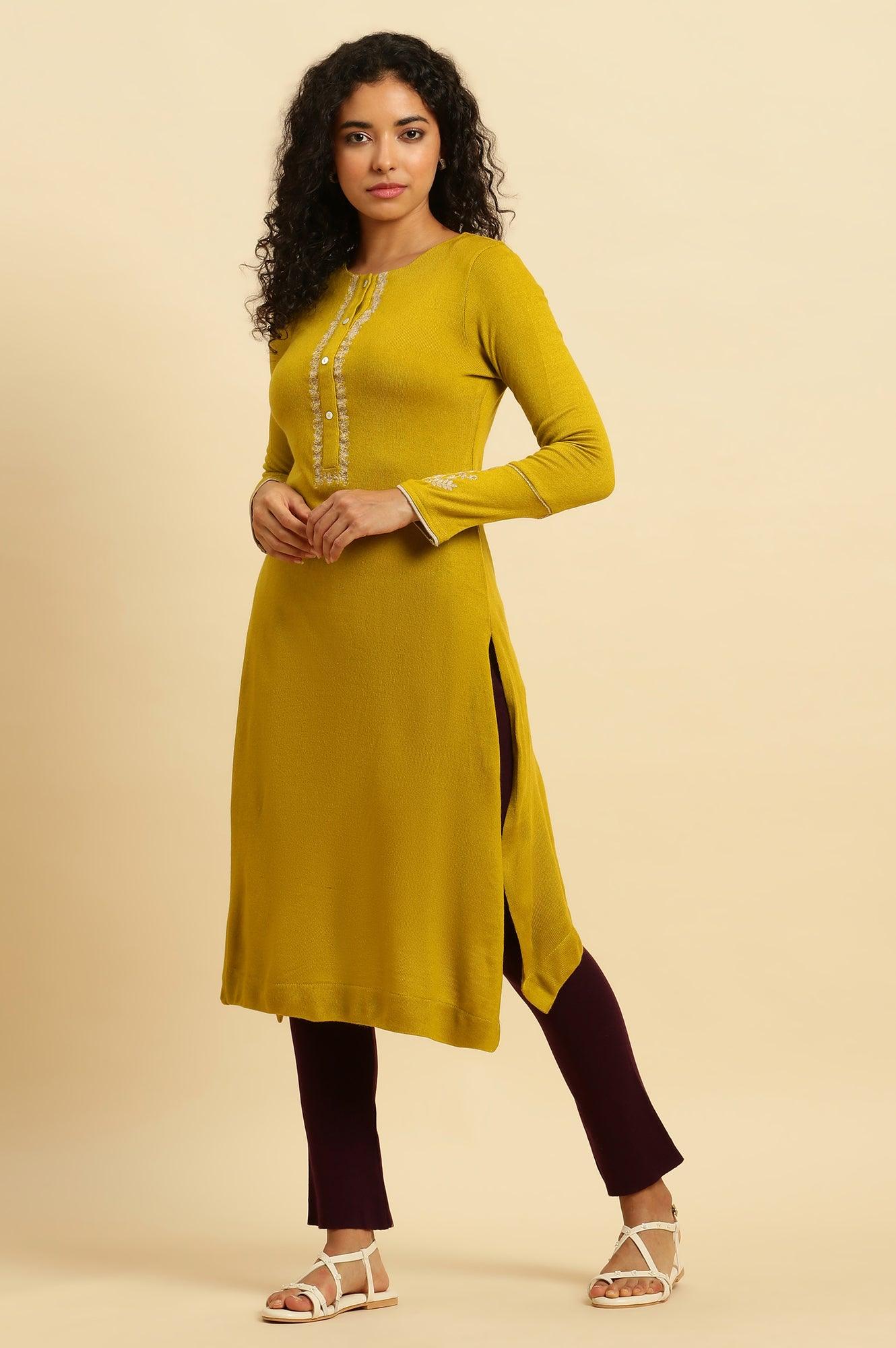 Purple Solid Fit And Flare Pants - wforwoman