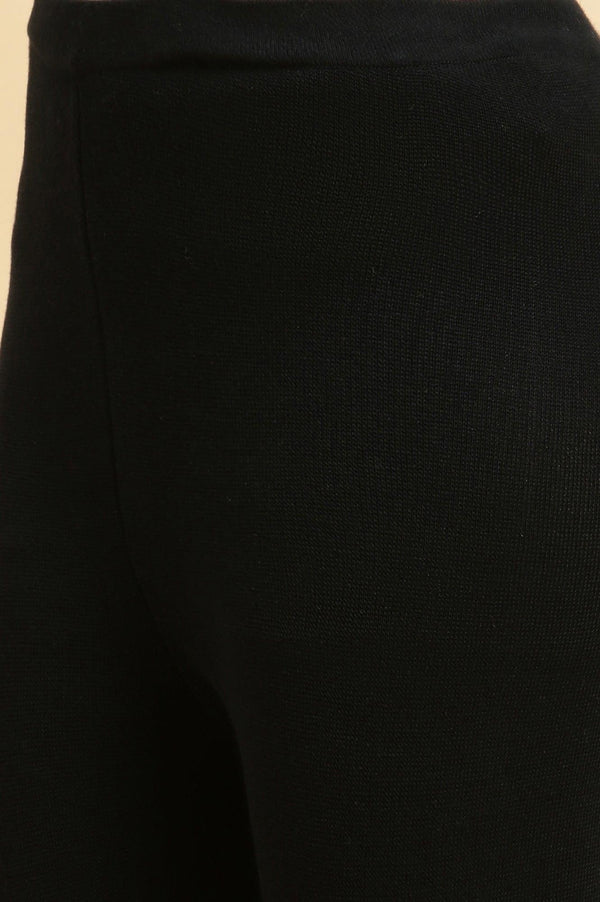 Navy Solid Fit And Flare Pants