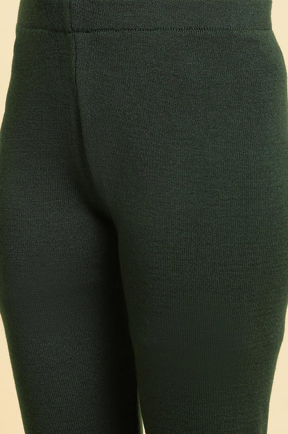 Black Paisley Embroidered Winter Flared Kurta And Tights Set - wforwoman