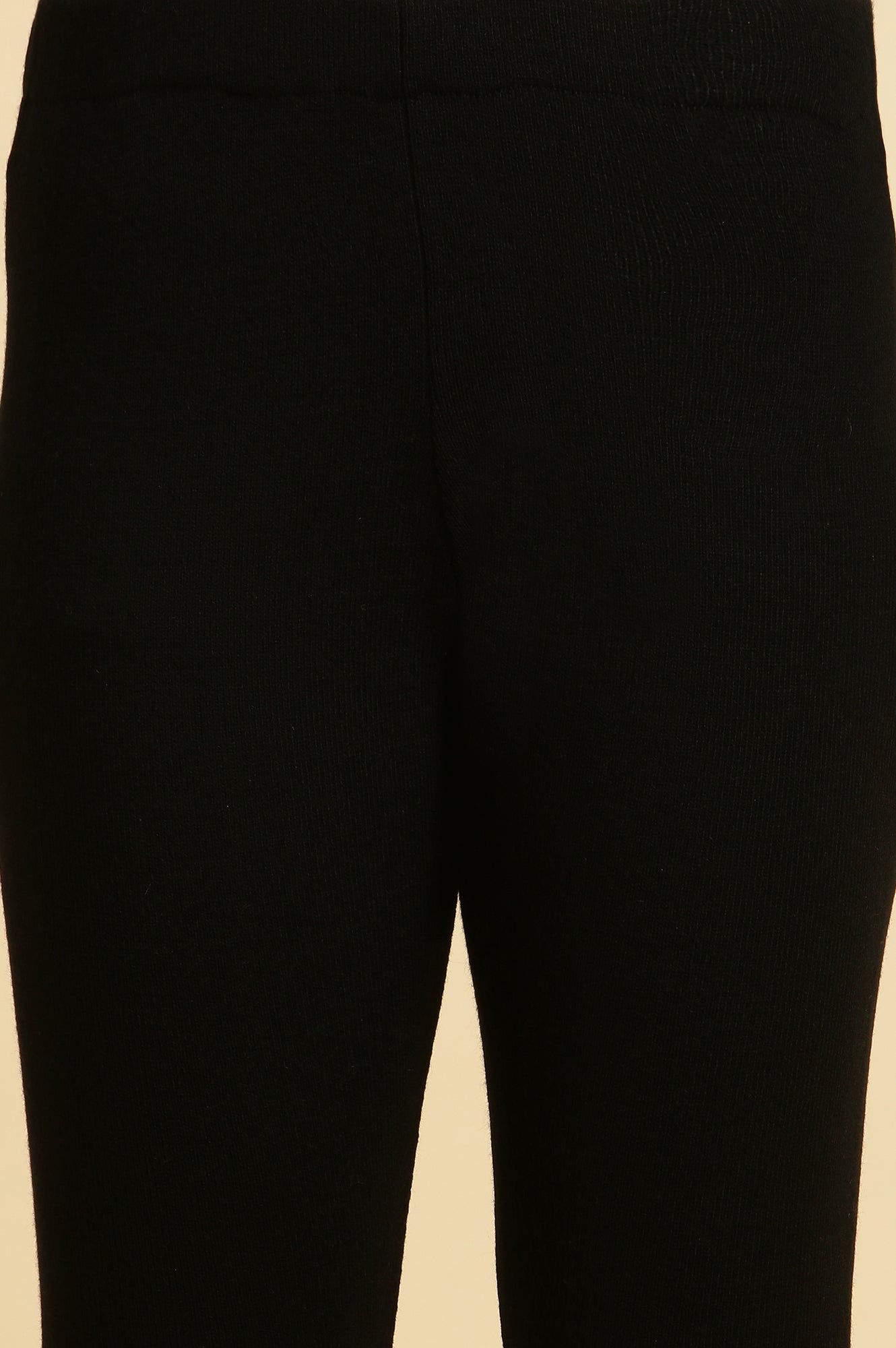 Black Embroidered Winter Kurta And Tights Set