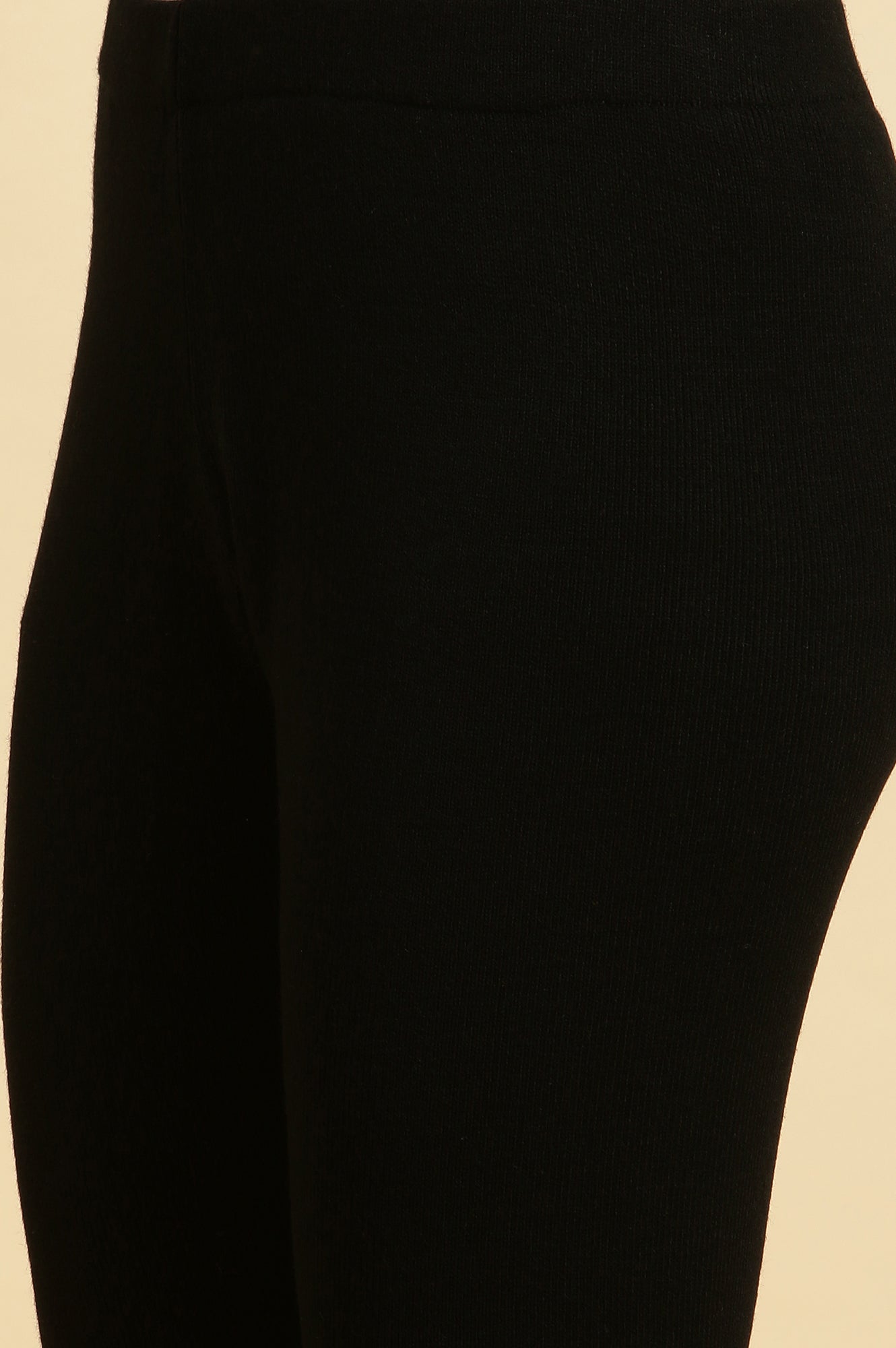 Black Embroidered Winter Kurta And Tights Set