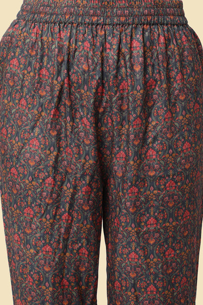 Blue Embellished Flared Kurta And Pants Set - wforwoman